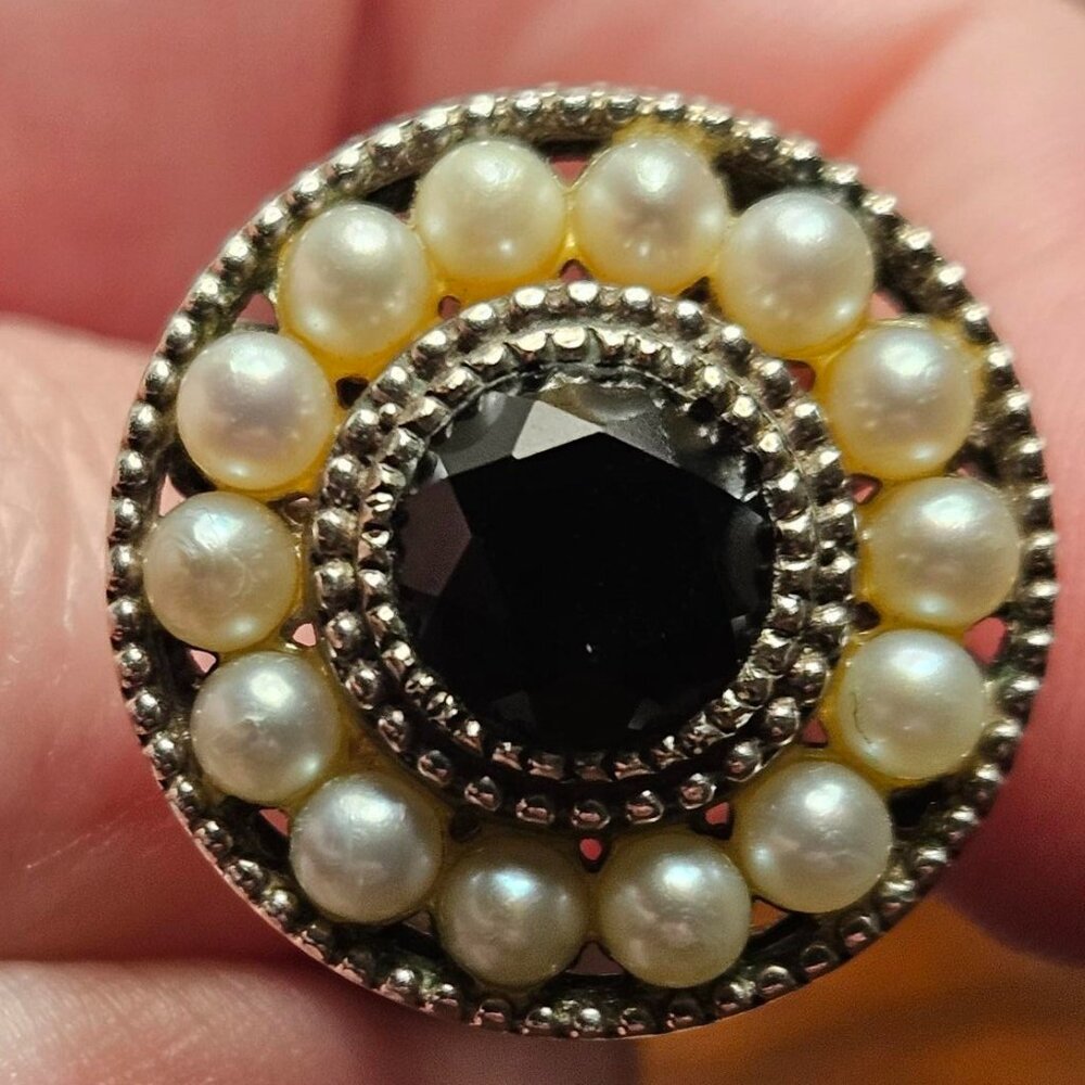Tiffany & Co. Ziegfeld Pearl and Onyx Ring